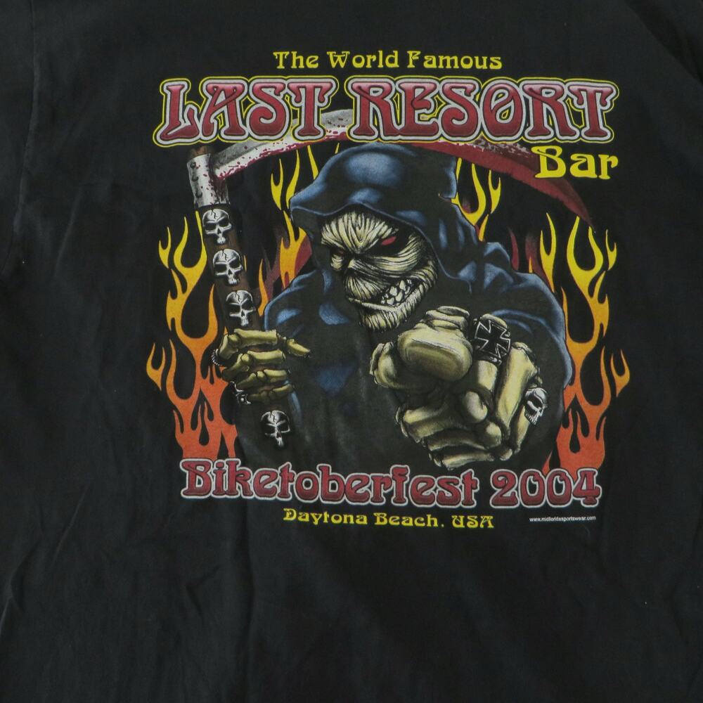 Last Resort Bar Biketoberfest 2004 Vintage Grim Reaper Daytona Beach T Shirt XL
